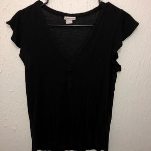 H&M Small Black Button-Up Top